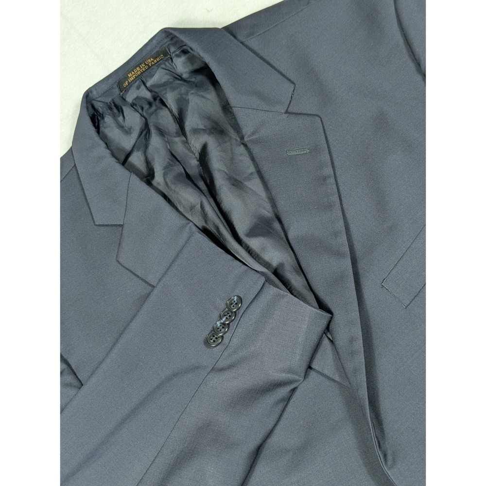 Jos A Bank Mazotto Super 120 Wool Navy Blue Mens Double Vented Blazer Size 46R - Picture 1 of 6